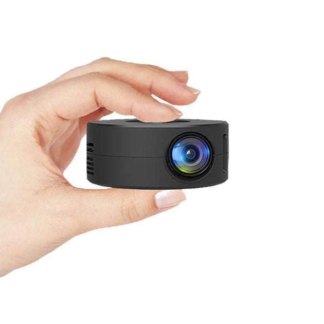 Compact mini projector for home theater experience with HD display and portable design.