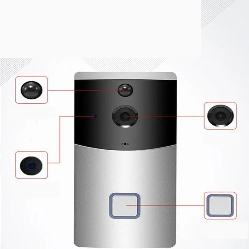 Smart wireless video doorbell with high-definition video and two-way audio for enhanced home security and convenient monitoring, available at High Tech Trends.






