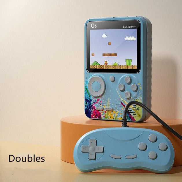 Retro portable mini handheld video game console for on-the-go gaming fun, available at High Tech Trends.