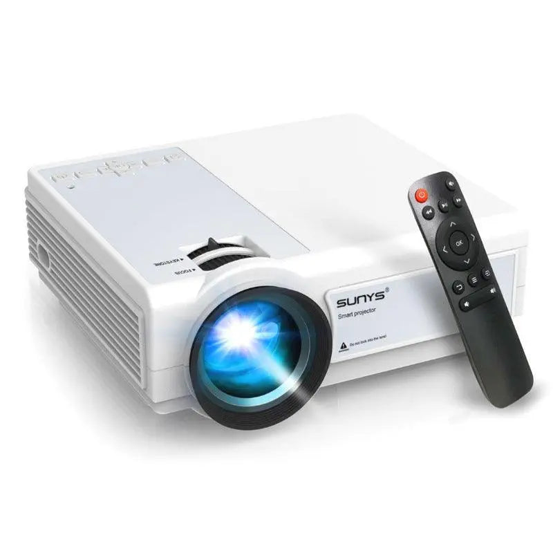 Portable HD projector with high-definition picture quality for clear and vibrant visuals, ideal for home entertainment and presentations on the go.