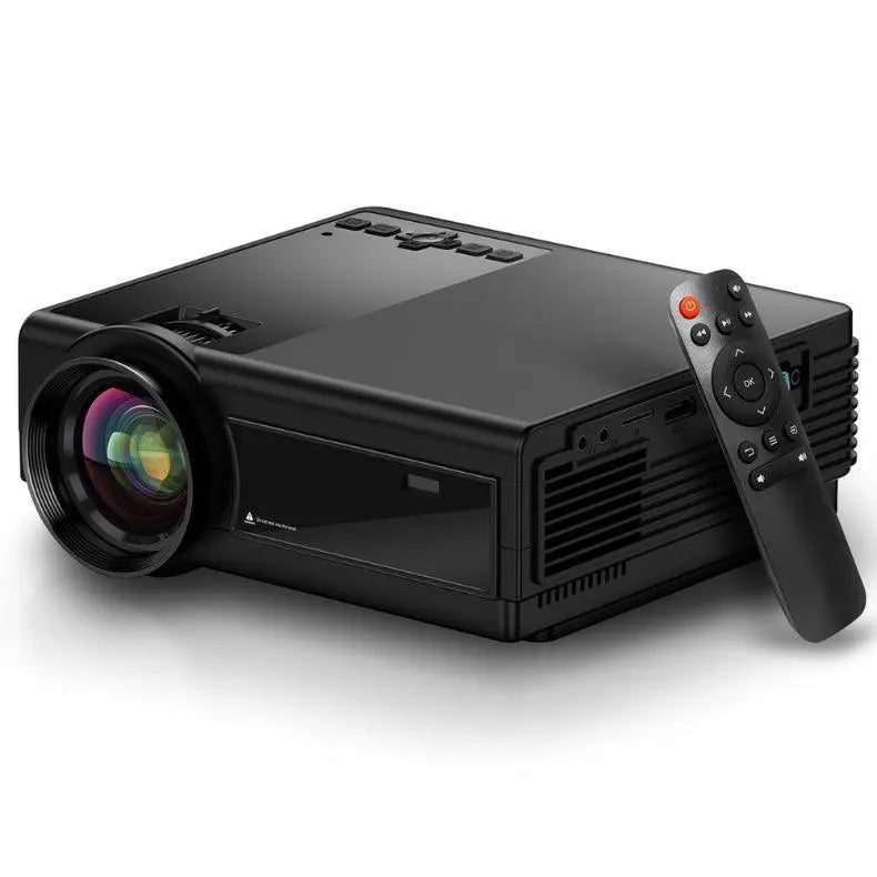 Portable HD projector with high-definition picture quality for clear and vibrant visuals, ideal for home entertainment and presentations on the go.