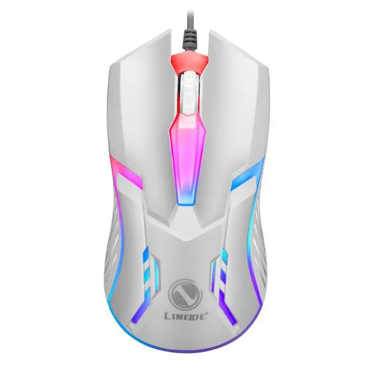 Wired backlit USB mouse for precision control and comfort during use, available at High Tech Trends.

