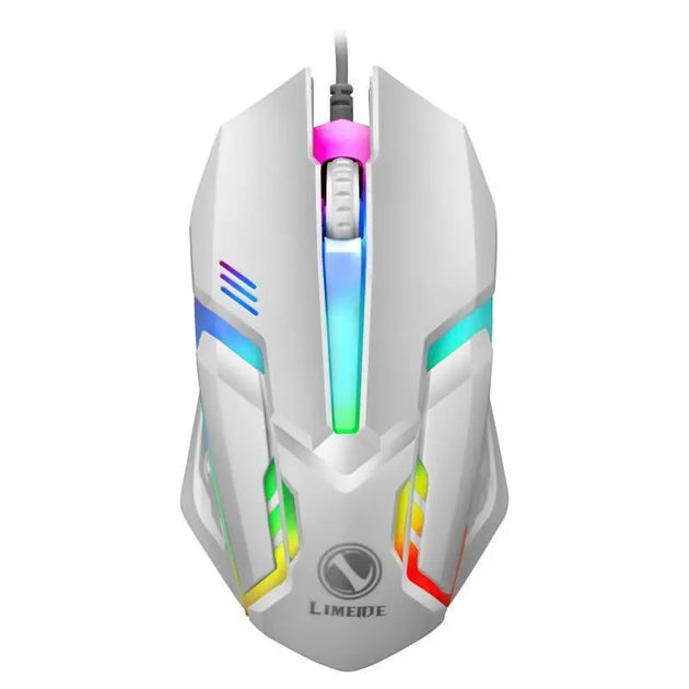 Wired backlit USB mouse for precision control and comfort during use, available at High Tech Trends.

